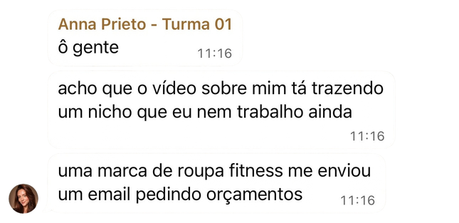 Depoimento de Anna Prieto, Turma 01